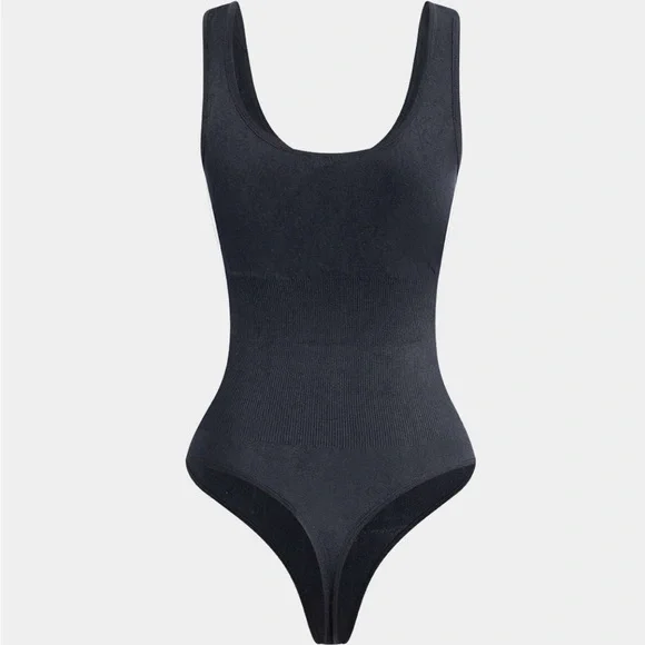 Micas Black Ribbed Bodysuit - SEE MEASUREMENTS - Picture 2 of 11